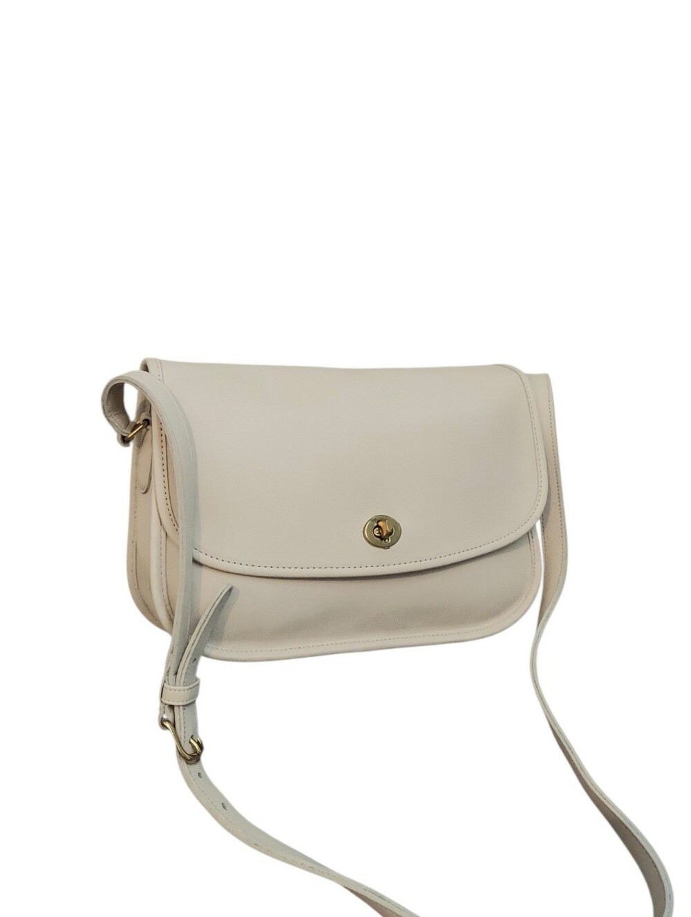 Like New Coach Vintage City Bag W/ Brass Turnlock HW Cream Glove Tanned Leather - Picture 3 of 10